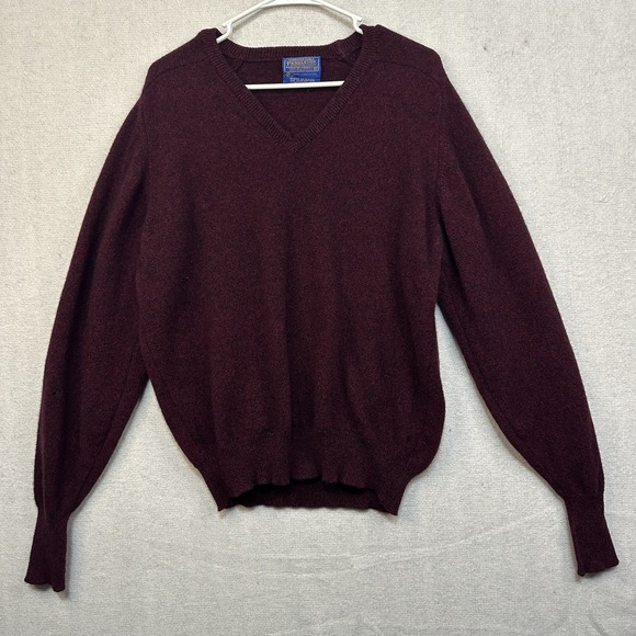 Pendleton Other - Pendleton Men's XL V-Neck Pure‎ Virgin Wool Burgandy Sweater *FLAWED*